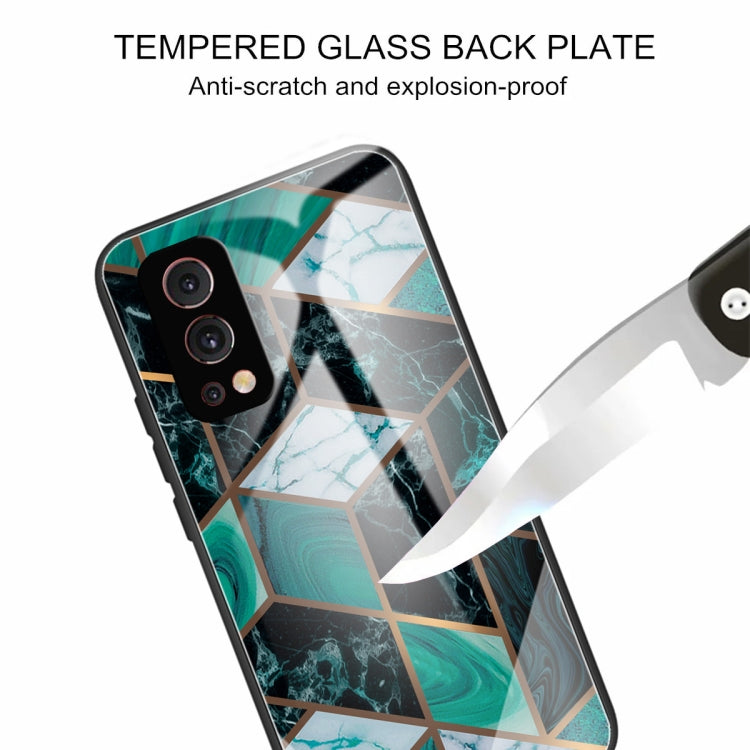 Abstract Marble Pattern Glass Protective Case For OnePlus Nord 2 5G