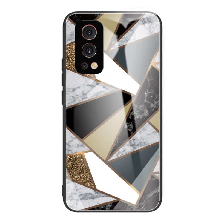Abstract Marble Pattern Glass Protective Case For OnePlus Nord 2 5G