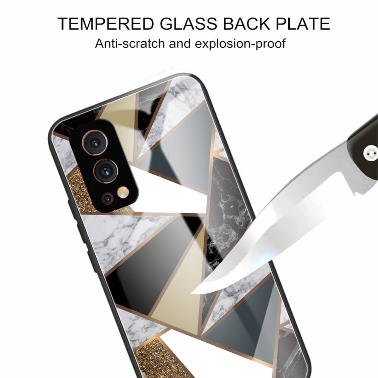 Abstract Marble Pattern Glass Protective Case For OnePlus Nord 2 5G