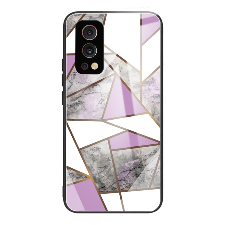 Abstract Marble Pattern Glass Protective Case For OnePlus Nord 2 5G