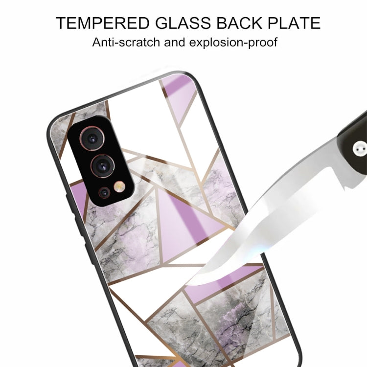 Abstract Marble Pattern Glass Protective Case For OnePlus Nord 2 5G