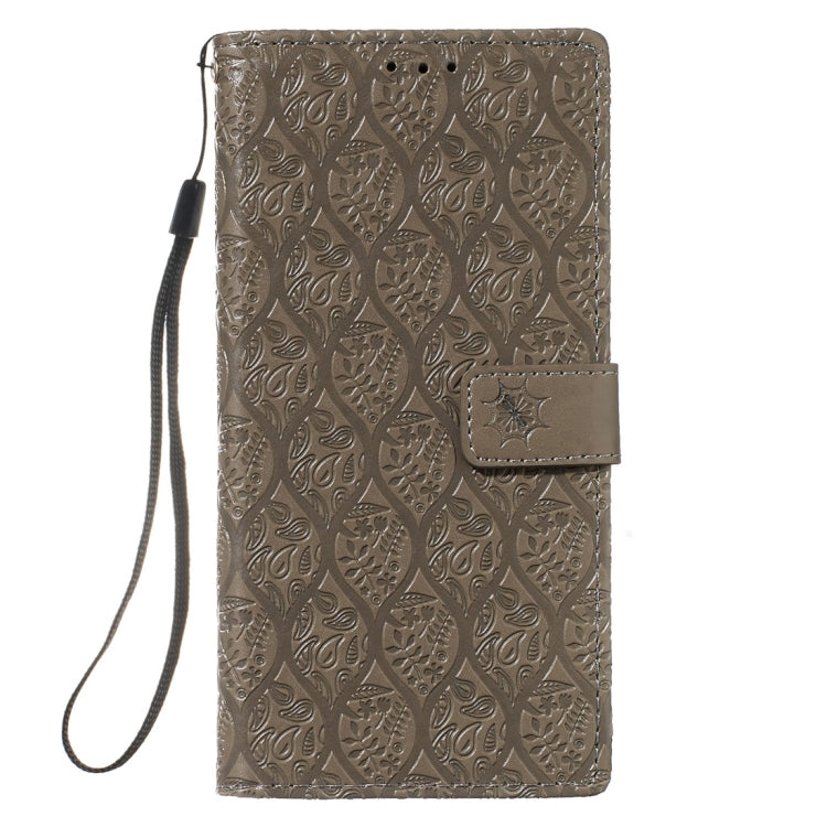 For Galaxy Note10 / Note10 5G Pressed Printing Rattan Flower Pattern Horizontal Flip PU Leather Case, with Holder & Card Slots & Wallet & Photo Frame