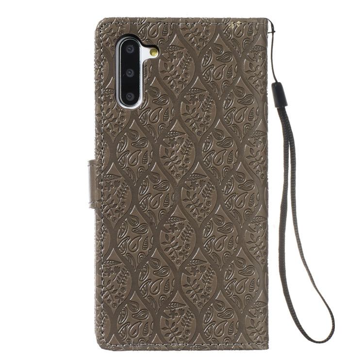 For Galaxy Note10 / Note10 5G Pressed Printing Rattan Flower Pattern Horizontal Flip PU Leather Case, with Holder & Card Slots & Wallet & Photo Frame