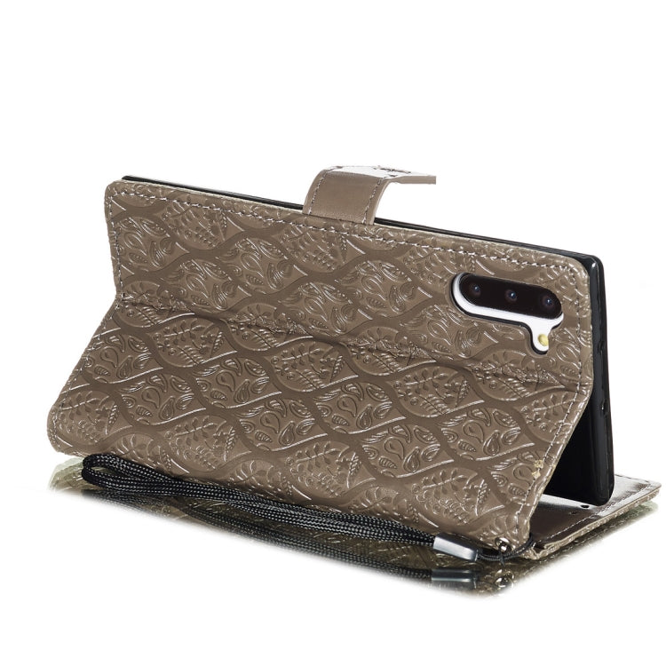 For Galaxy Note10 / Note10 5G Pressed Printing Rattan Flower Pattern Horizontal Flip PU Leather Case, with Holder & Card Slots & Wallet & Photo Frame