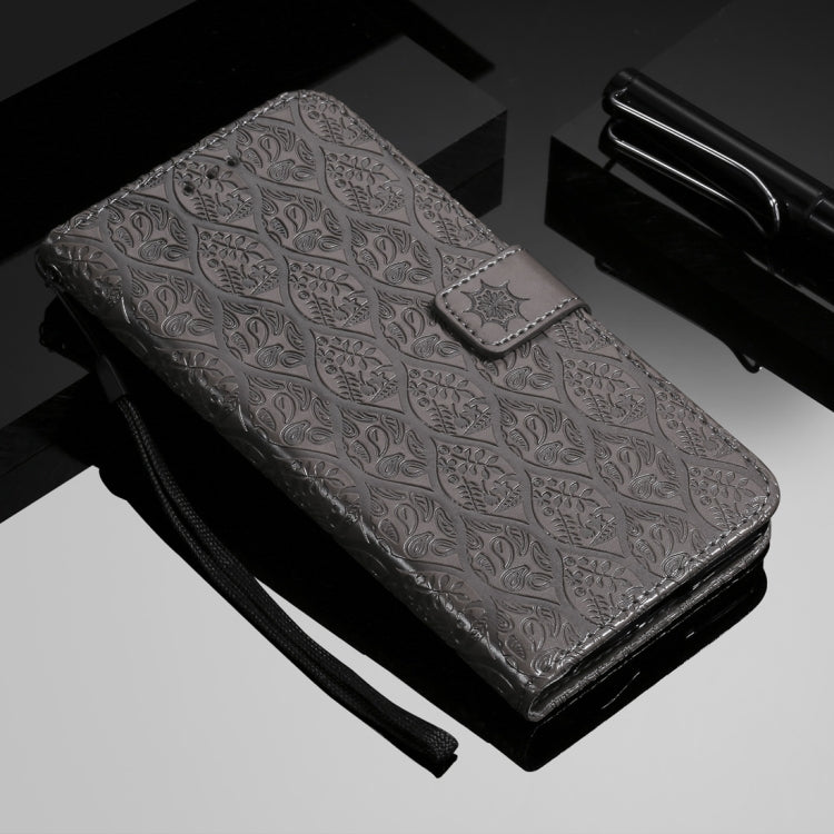 For Galaxy Note10 / Note10 5G Pressed Printing Rattan Flower Pattern Horizontal Flip PU Leather Case, with Holder & Card Slots & Wallet & Photo Frame