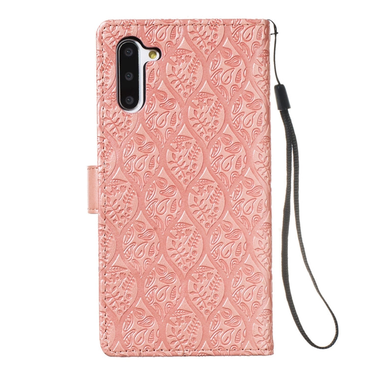 For Galaxy Note10 / Note10 5G Pressed Printing Rattan Flower Pattern Horizontal Flip PU Leather Case, with Holder & Card Slots & Wallet & Photo Frame