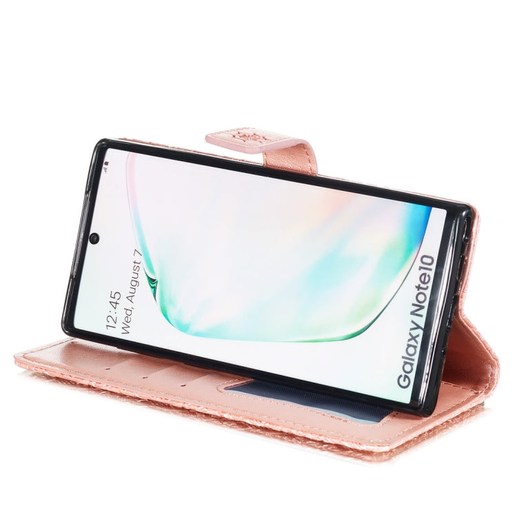 For Galaxy Note10 / Note10 5G Pressed Printing Rattan Flower Pattern Horizontal Flip PU Leather Case, with Holder & Card Slots & Wallet & Photo Frame