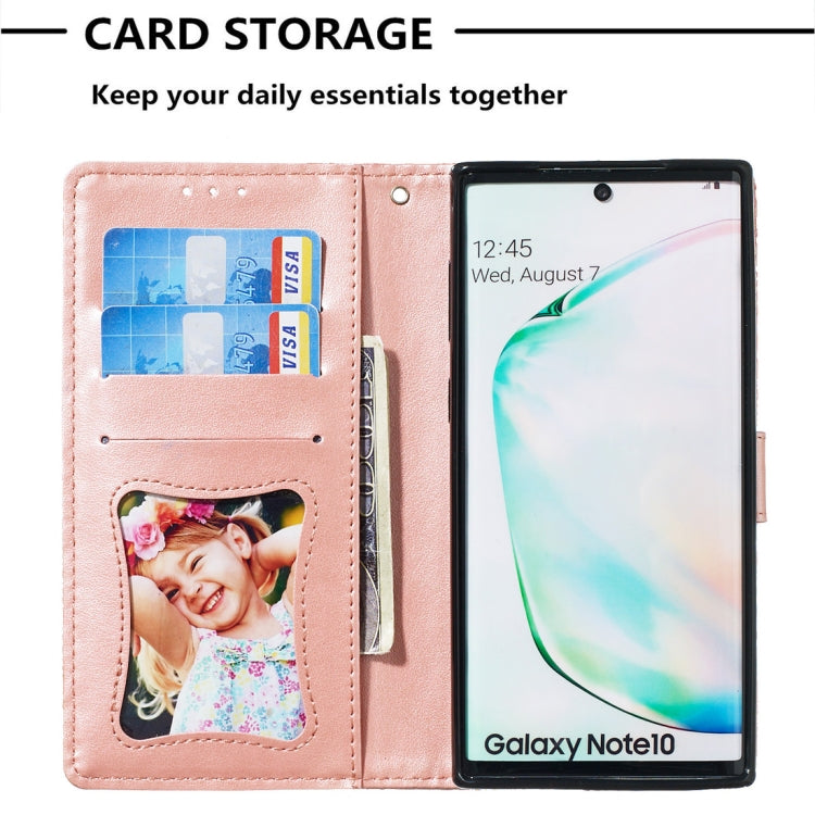 For Galaxy Note10 / Note10 5G Pressed Printing Rattan Flower Pattern Horizontal Flip PU Leather Case, with Holder & Card Slots & Wallet & Photo Frame