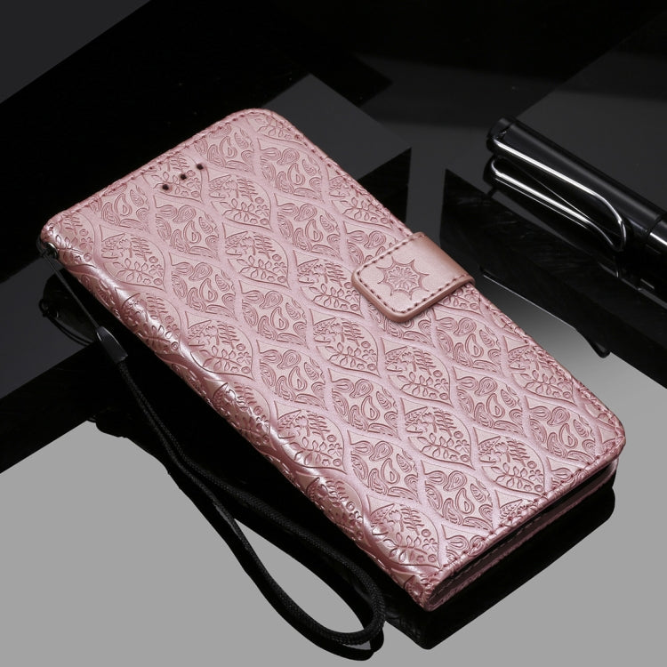 For Galaxy Note10 / Note10 5G Pressed Printing Rattan Flower Pattern Horizontal Flip PU Leather Case, with Holder & Card Slots & Wallet & Photo Frame