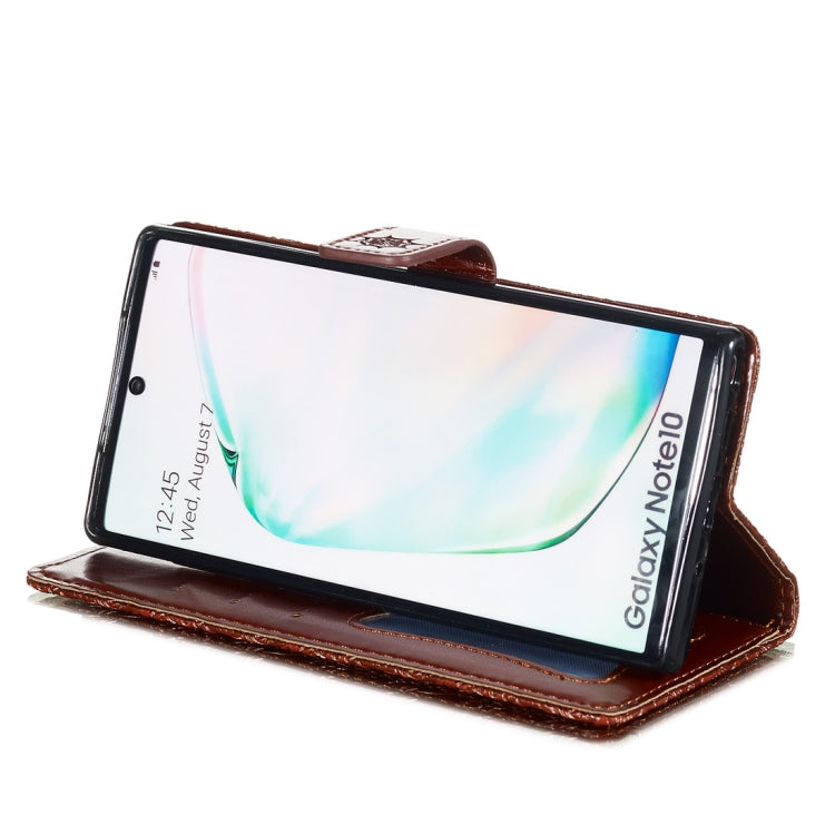 For Galaxy Note10 / Note10 5G Pressed Printing Rattan Flower Pattern Horizontal Flip PU Leather Case, with Holder & Card Slots & Wallet & Photo Frame