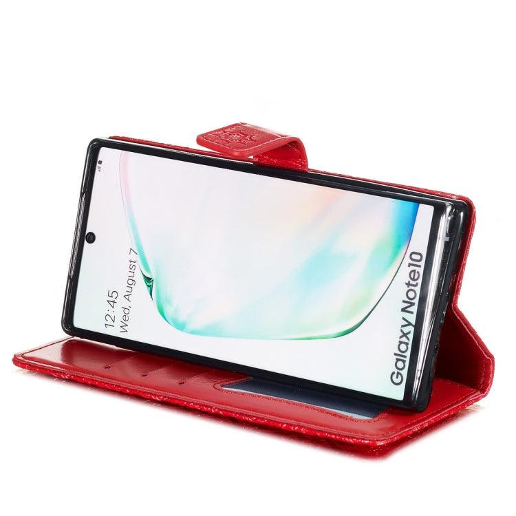 For Galaxy Note10 / Note10 5G Pressed Printing Rattan Flower Pattern Horizontal Flip PU Leather Case, with Holder & Card Slots & Wallet & Photo Frame