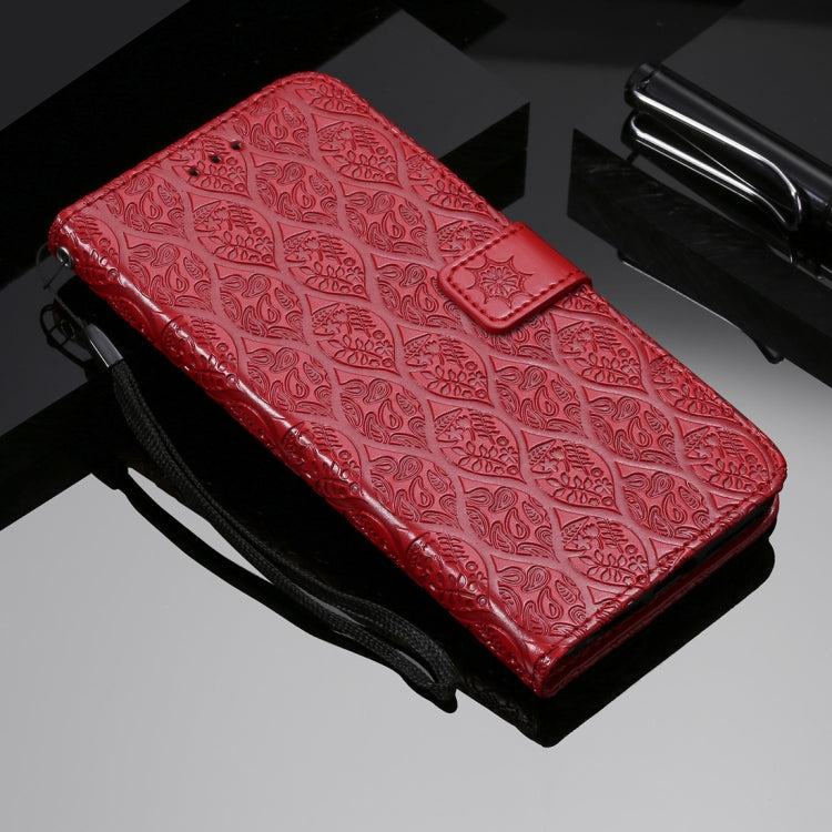 For Galaxy Note10 / Note10 5G Pressed Printing Rattan Flower Pattern Horizontal Flip PU Leather Case, with Holder & Card Slots & Wallet & Photo Frame