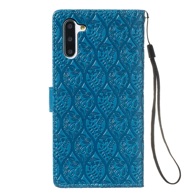 For Galaxy Note10 / Note10 5G Pressed Printing Rattan Flower Pattern Horizontal Flip PU Leather Case, with Holder & Card Slots & Wallet & Photo Frame
