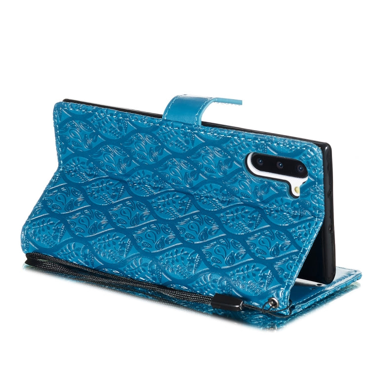 For Galaxy Note10 / Note10 5G Pressed Printing Rattan Flower Pattern Horizontal Flip PU Leather Case, with Holder & Card Slots & Wallet & Photo Frame