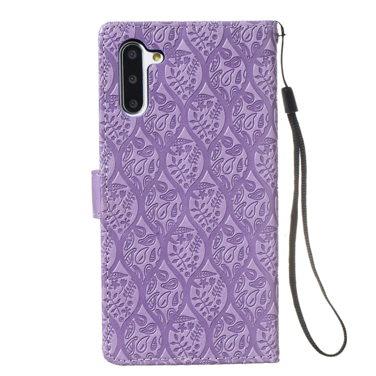 For Galaxy Note10 / Note10 5G Pressed Printing Rattan Flower Pattern Horizontal Flip PU Leather Case, with Holder & Card Slots & Wallet & Photo Frame