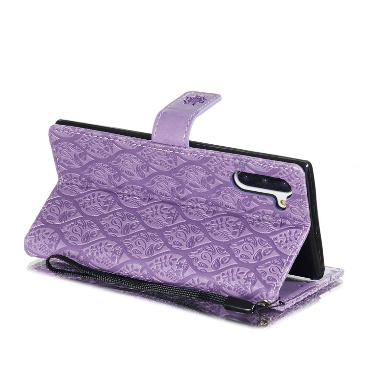 For Galaxy Note10 / Note10 5G Pressed Printing Rattan Flower Pattern Horizontal Flip PU Leather Case, with Holder & Card Slots & Wallet & Photo Frame