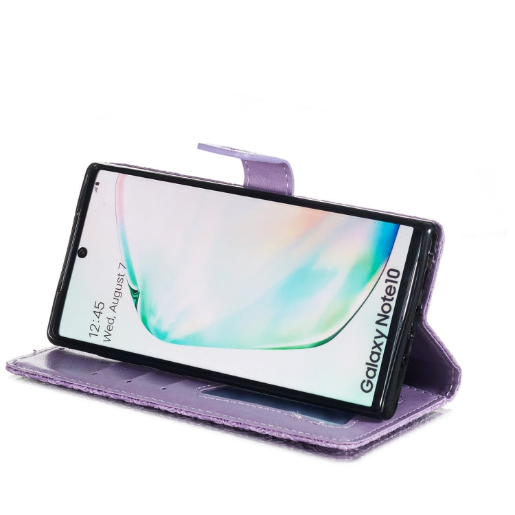 For Galaxy Note10 / Note10 5G Pressed Printing Rattan Flower Pattern Horizontal Flip PU Leather Case, with Holder & Card Slots & Wallet & Photo Frame