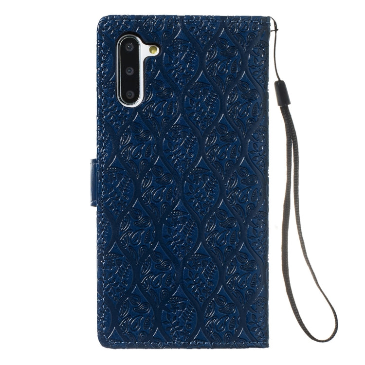 For Galaxy Note10 / Note10 5G Pressed Printing Rattan Flower Pattern Horizontal Flip PU Leather Case, with Holder & Card Slots & Wallet & Photo Frame