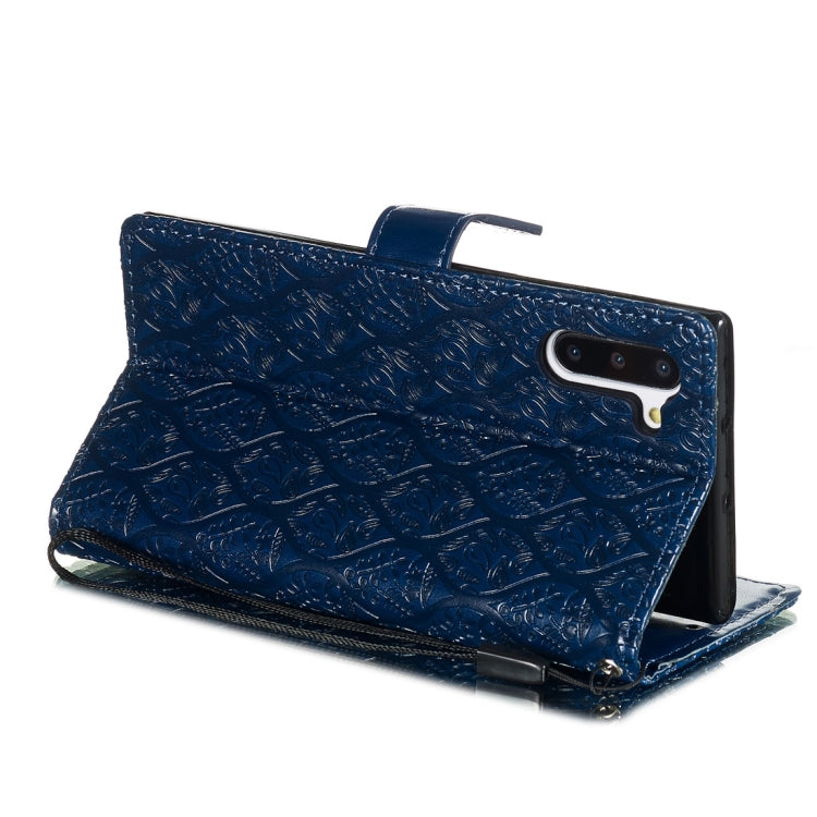 For Galaxy Note10 / Note10 5G Pressed Printing Rattan Flower Pattern Horizontal Flip PU Leather Case, with Holder & Card Slots & Wallet & Photo Frame
