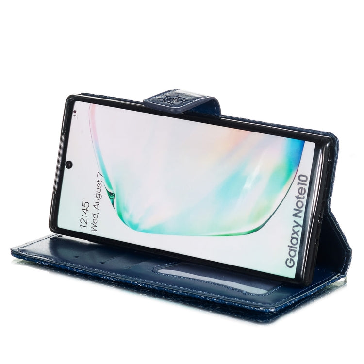For Galaxy Note10 / Note10 5G Pressed Printing Rattan Flower Pattern Horizontal Flip PU Leather Case, with Holder & Card Slots & Wallet & Photo Frame