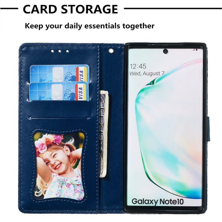 For Galaxy Note10 / Note10 5G Pressed Printing Rattan Flower Pattern Horizontal Flip PU Leather Case, with Holder & Card Slots & Wallet & Photo Frame