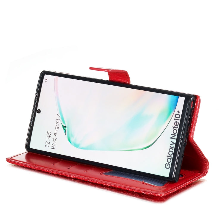 For Galaxy Note10+ / Note10+ 5G Pressed Printing Rattan Flower Pattern Horizontal Flip PU Leather Case, with Holder & Card Slots & Wallet & Photo Frame