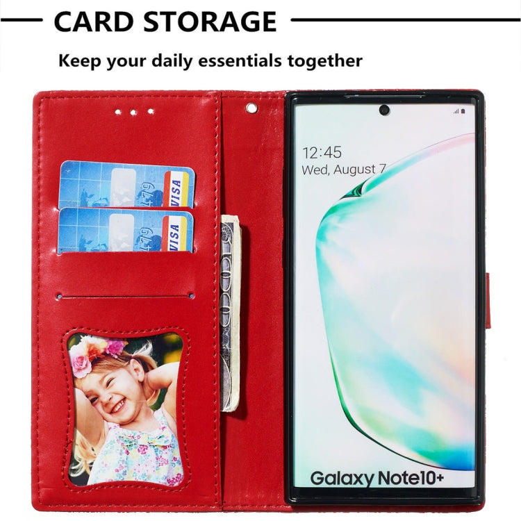 For Galaxy Note10+ / Note10+ 5G Pressed Printing Rattan Flower Pattern Horizontal Flip PU Leather Case, with Holder & Card Slots & Wallet & Photo Frame