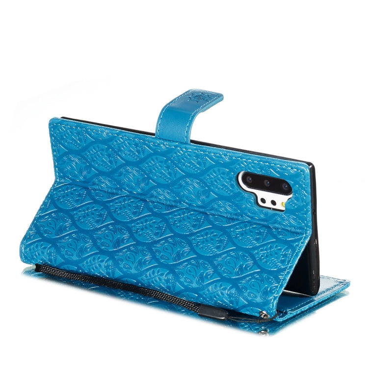 For Galaxy Note10+ / Note10+ 5G Pressed Printing Rattan Flower Pattern Horizontal Flip PU Leather Case, with Holder & Card Slots & Wallet & Photo Frame