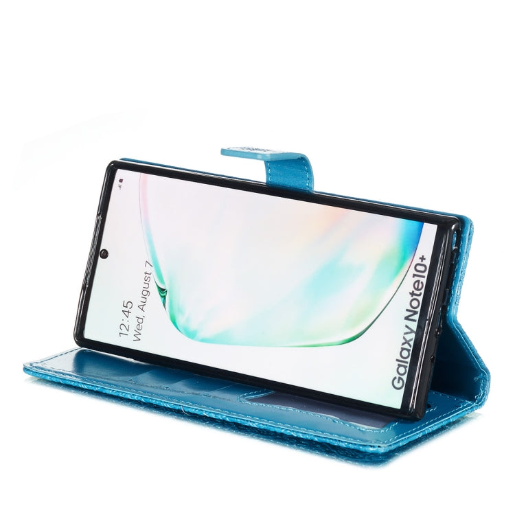For Galaxy Note10+ / Note10+ 5G Pressed Printing Rattan Flower Pattern Horizontal Flip PU Leather Case, with Holder & Card Slots & Wallet & Photo Frame
