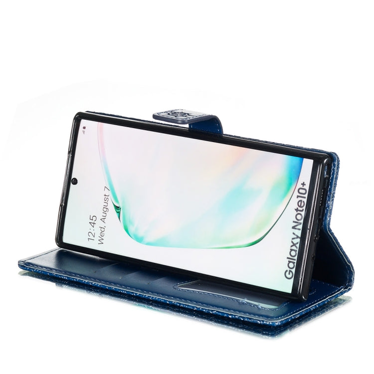 For Galaxy Note10+ / Note10+ 5G Pressed Printing Rattan Flower Pattern Horizontal Flip PU Leather Case, with Holder & Card Slots & Wallet & Photo Frame