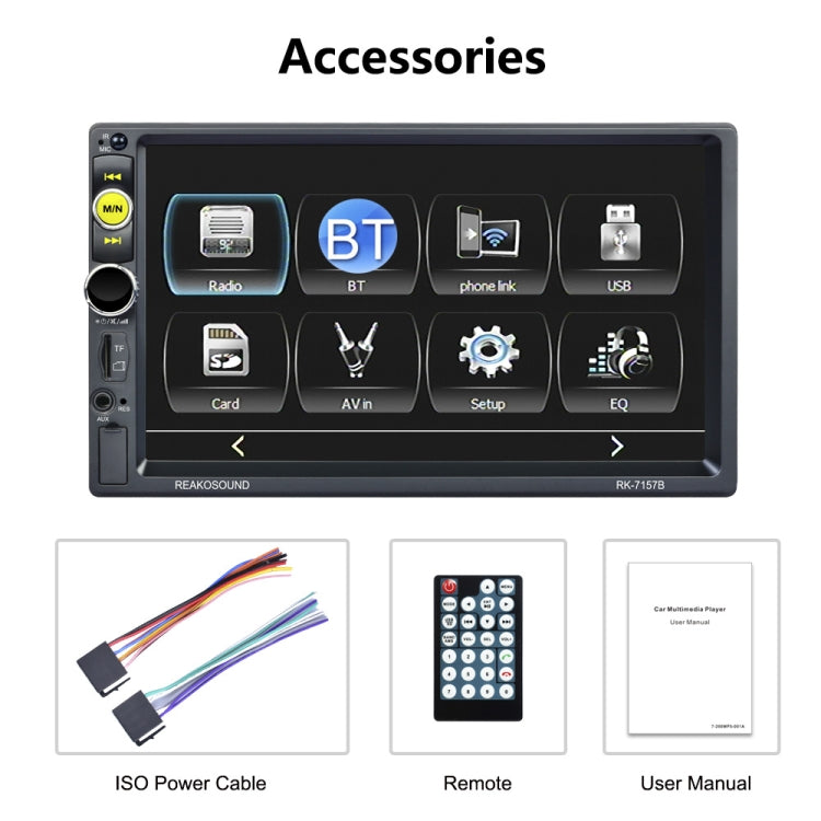 7157B HD 7 inch Car Radio Receiver MP5 Player CarPlay Mobile Phone Interconnection All-in-one Player