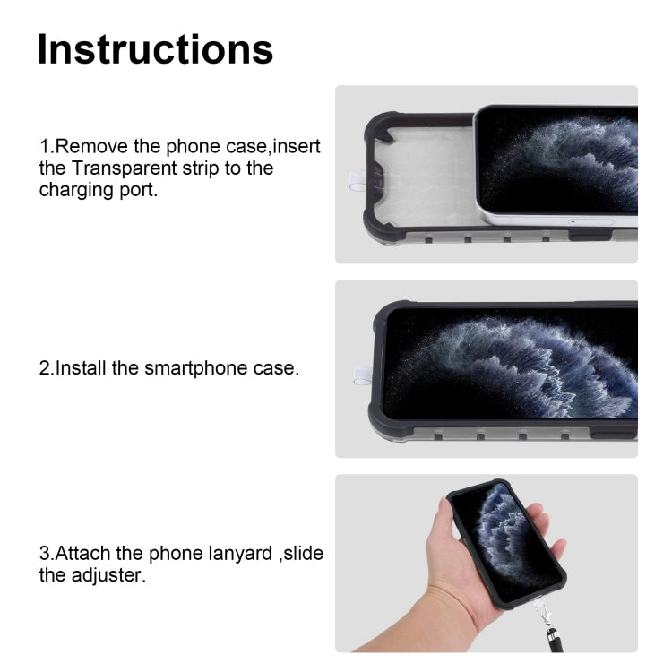 For Samsung Galaxy S21 5G Shockproof Honeycomb PC + TPU Case with Neck Lanyard