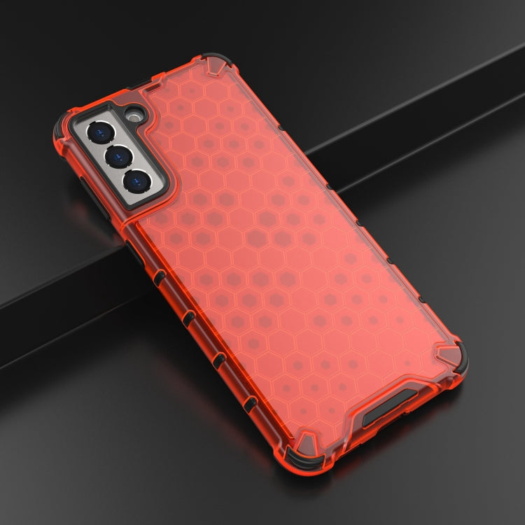For Samsung Galaxy S21+ 5G Shockproof Honeycomb PC + TPU Case with Neck Lanyard