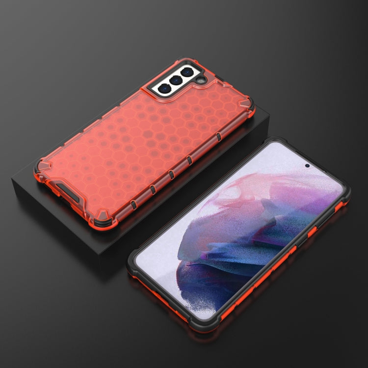 For Samsung Galaxy S21+ 5G Shockproof Honeycomb PC + TPU Case with Neck Lanyard