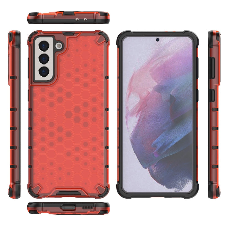 For Samsung Galaxy S21+ 5G Shockproof Honeycomb PC + TPU Case with Neck Lanyard