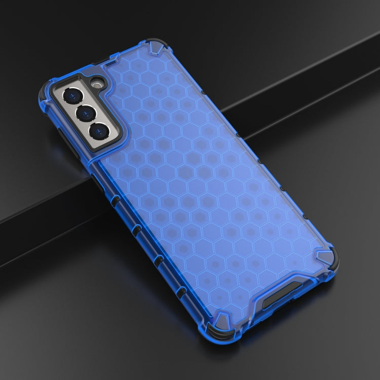For Samsung Galaxy S21+ 5G Shockproof Honeycomb PC + TPU Case with Neck Lanyard