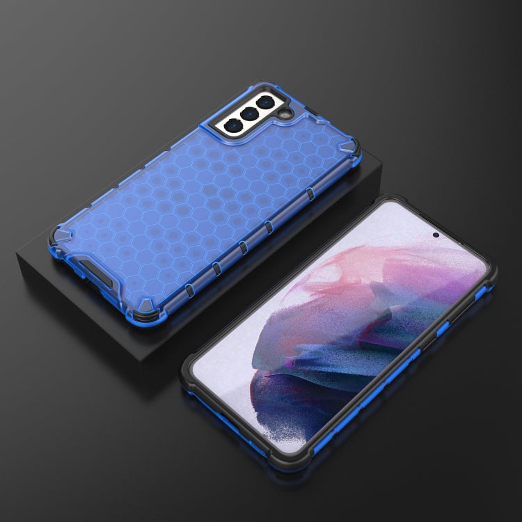 For Samsung Galaxy S21+ 5G Shockproof Honeycomb PC + TPU Case with Neck Lanyard