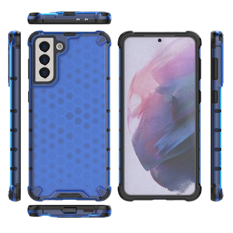 For Samsung Galaxy S21+ 5G Shockproof Honeycomb PC + TPU Case with Neck Lanyard