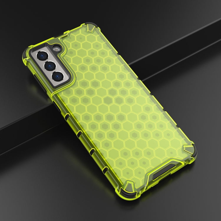 For Samsung Galaxy S21+ 5G Shockproof Honeycomb PC + TPU Case with Neck Lanyard