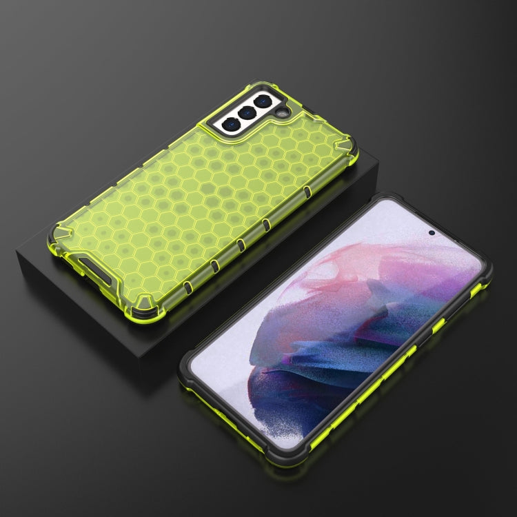 For Samsung Galaxy S21+ 5G Shockproof Honeycomb PC + TPU Case with Neck Lanyard