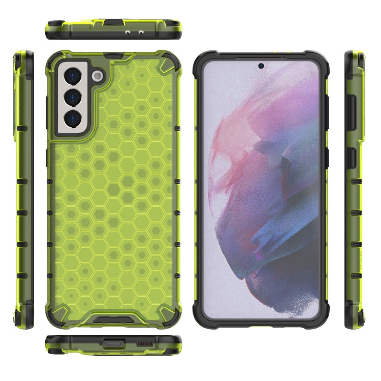 For Samsung Galaxy S21+ 5G Shockproof Honeycomb PC + TPU Case with Neck Lanyard