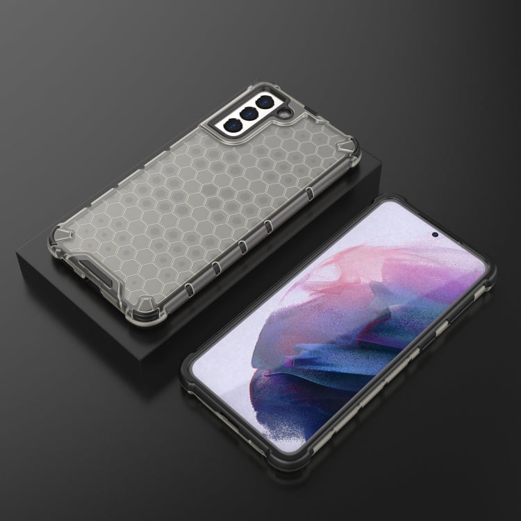 For Samsung Galaxy S21+ 5G Shockproof Honeycomb PC + TPU Case with Neck Lanyard