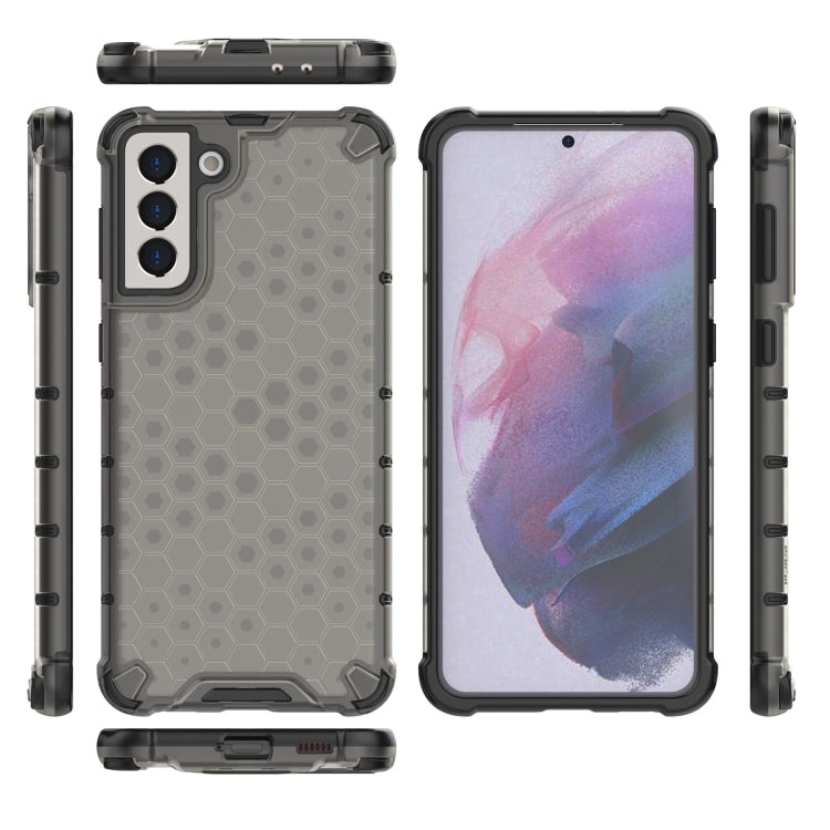 For Samsung Galaxy S21+ 5G Shockproof Honeycomb PC + TPU Case with Neck Lanyard
