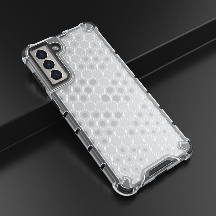 For Samsung Galaxy S21+ 5G Shockproof Honeycomb PC + TPU Case with Neck Lanyard
