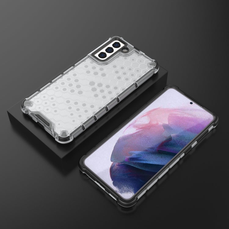 For Samsung Galaxy S21+ 5G Shockproof Honeycomb PC + TPU Case with Neck Lanyard