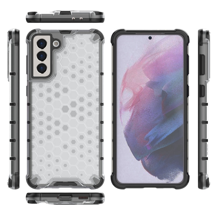 For Samsung Galaxy S21+ 5G Shockproof Honeycomb PC + TPU Case with Neck Lanyard