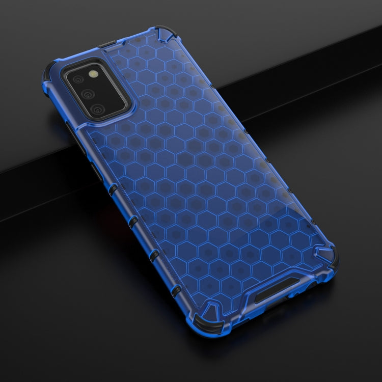 For Samsung Galaxy A02s EU Version Shockproof Honeycomb PC + TPU Case with Neck Lanyard