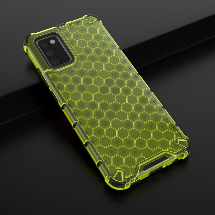 For Samsung Galaxy A02s EU Version Shockproof Honeycomb PC + TPU Case with Neck Lanyard