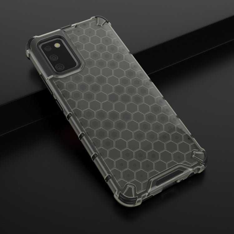 For Samsung Galaxy A02s EU Version Shockproof Honeycomb PC + TPU Case with Neck Lanyard