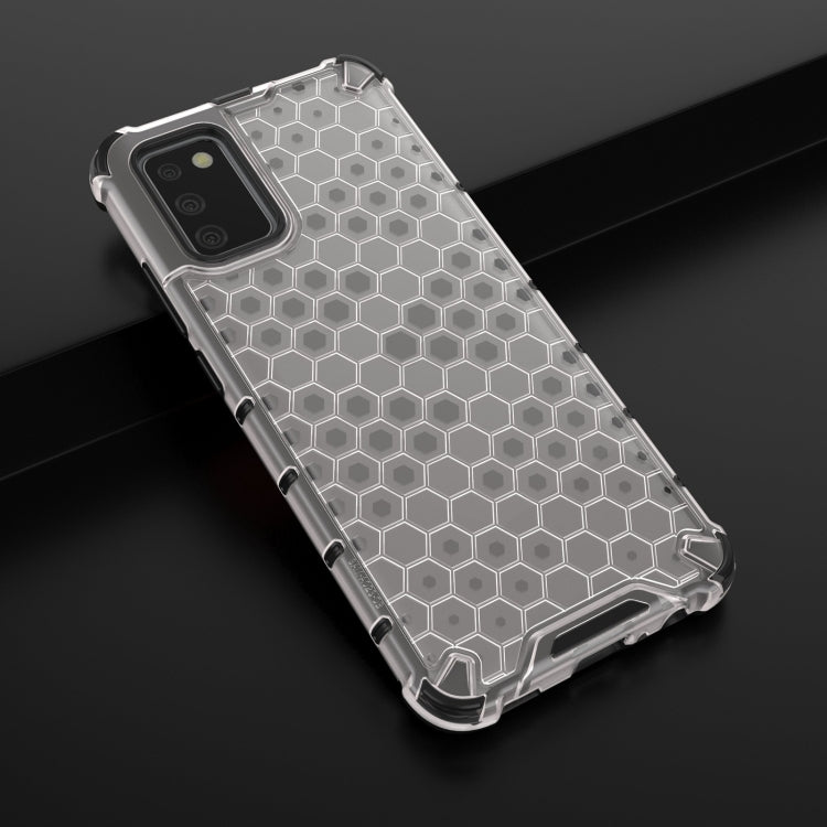 For Samsung Galaxy A02s EU Version Shockproof Honeycomb PC + TPU Case with Neck Lanyard